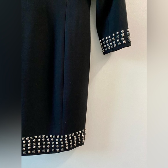 Michael Kors | Chic Black Shift Dress with Studded Trim | Size 0 - Picture 5 of 11